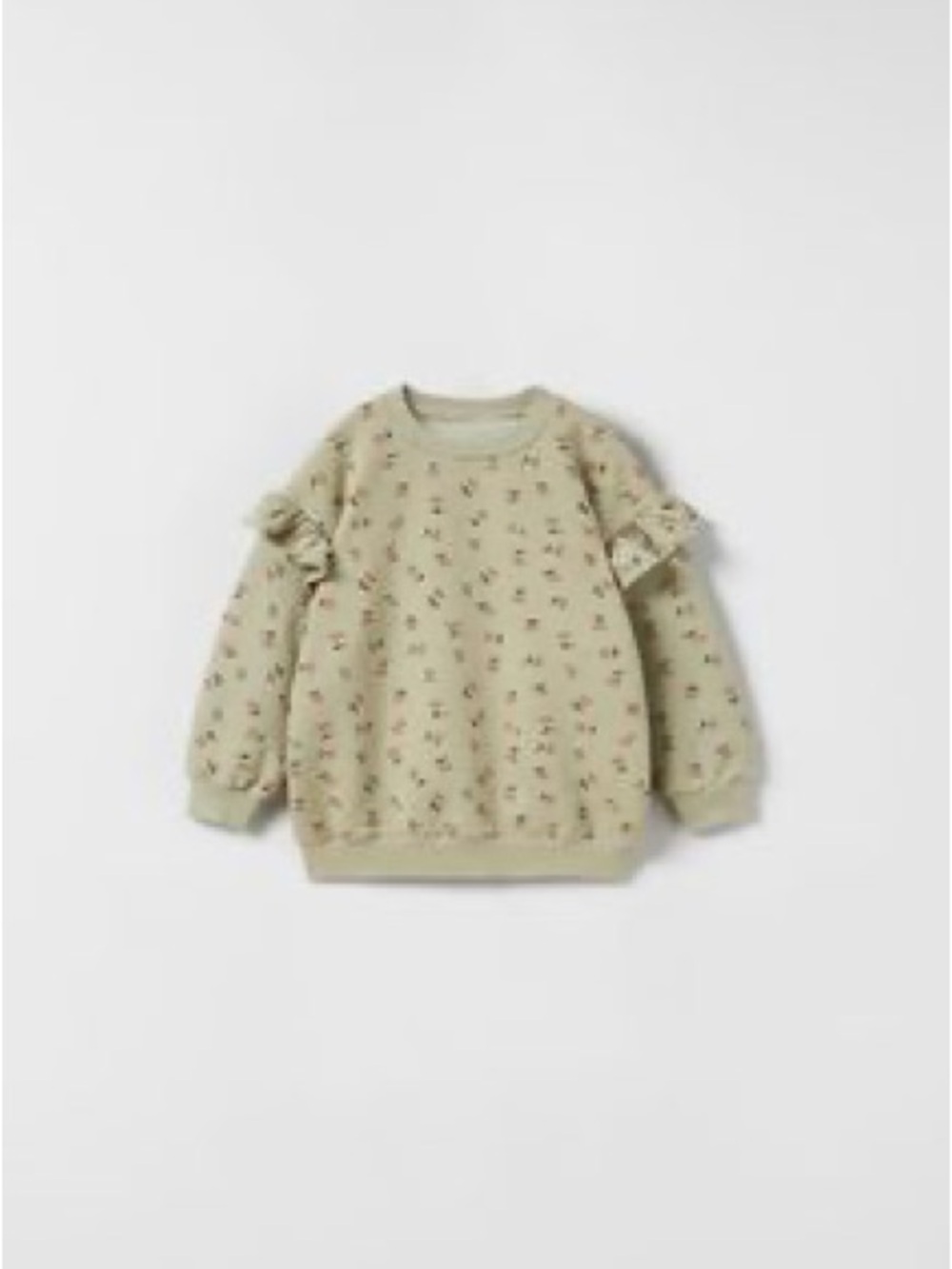 Zara • Floral Ruffle Sweatshirt